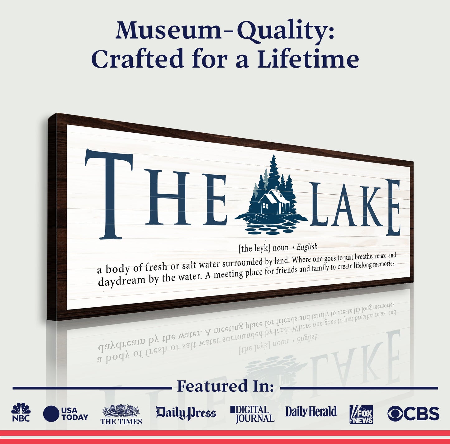 Definition of Lake Canvas Wall Art Sign