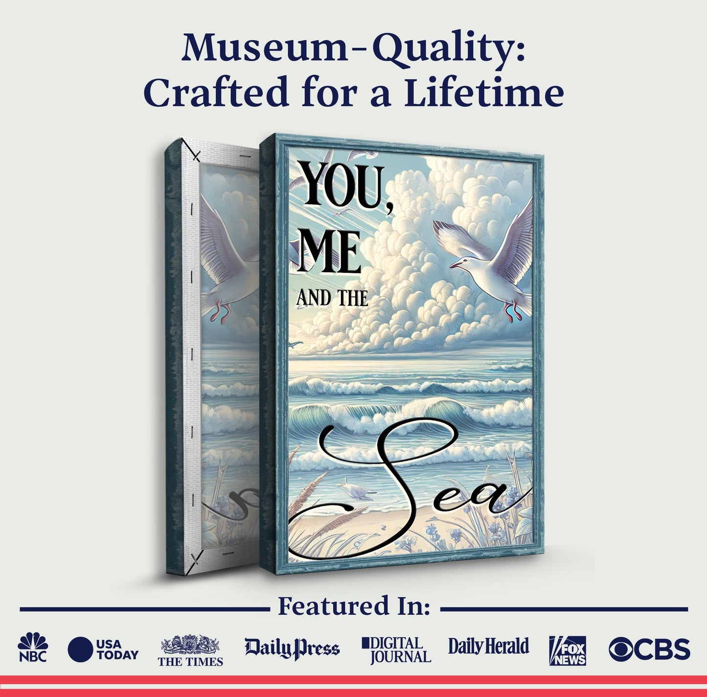 You Me and the Sea Ocean Canvas Wall Art