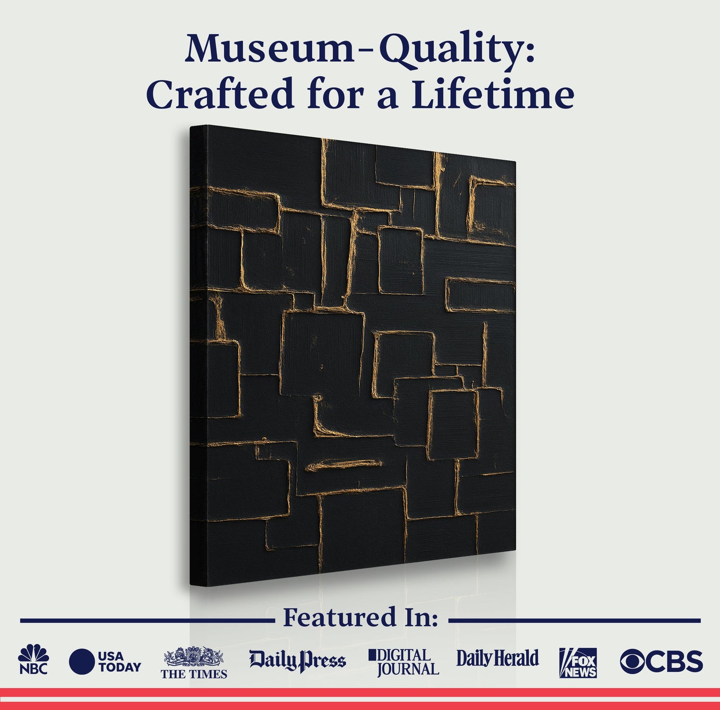 Contemporary Black and Gold Canvas Wall Art