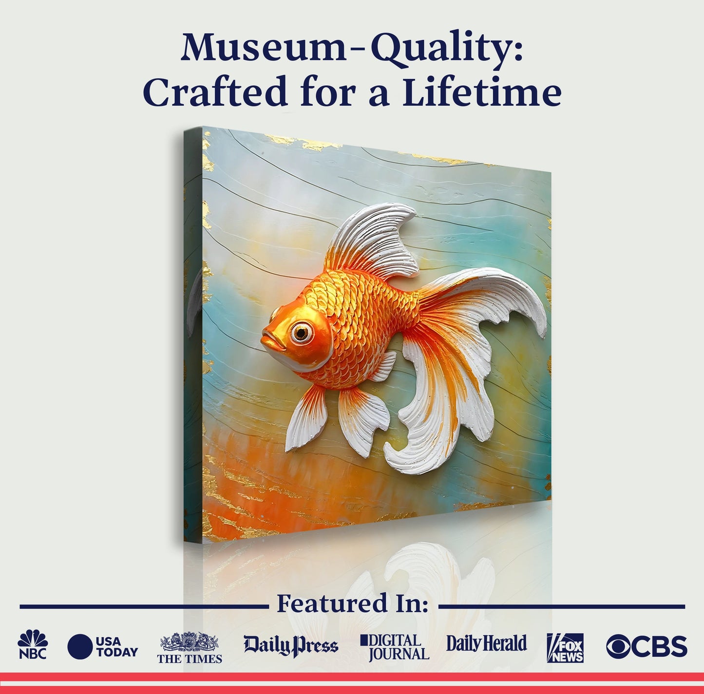 3D Goldfish Canvas Wall Art