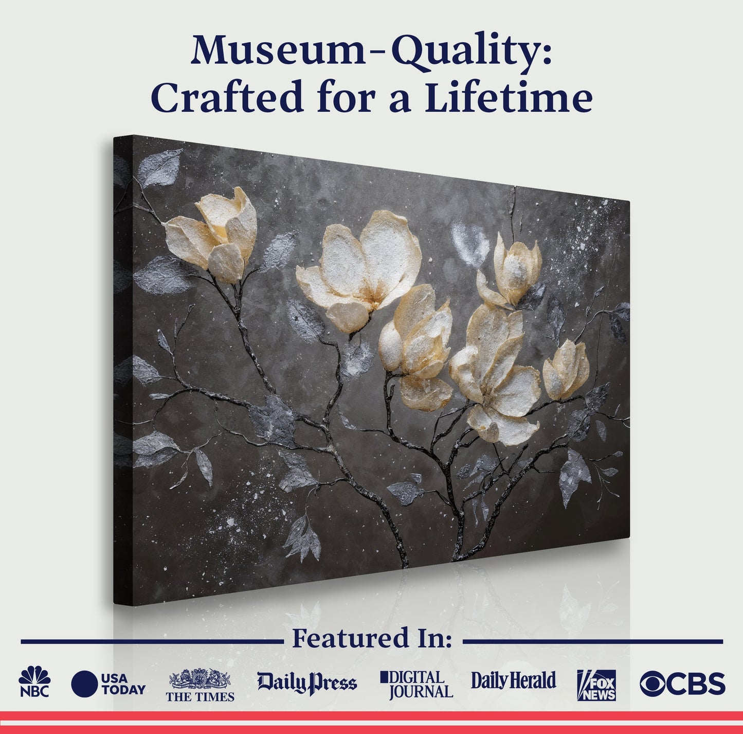 Midnight Magnolias Floral Canvas Wall Art