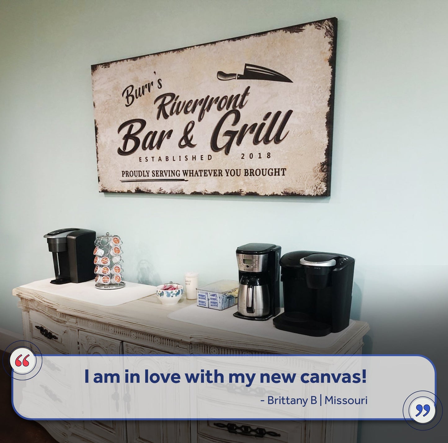 Backyard Bar And Grill Canvas Sign XVI