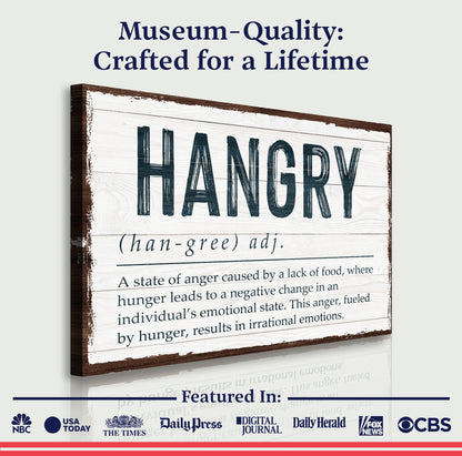 Hangry Kitchen Sign Canvas Wall Art