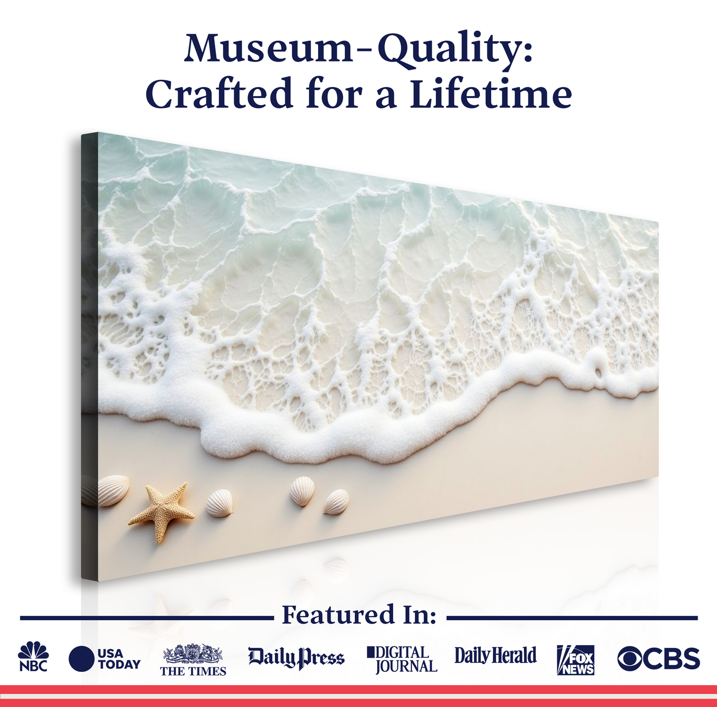 Serene Ocean Wave Coastal Canvas Artwork