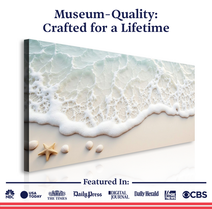 Serene Ocean Wave Coastal Canvas Artwork