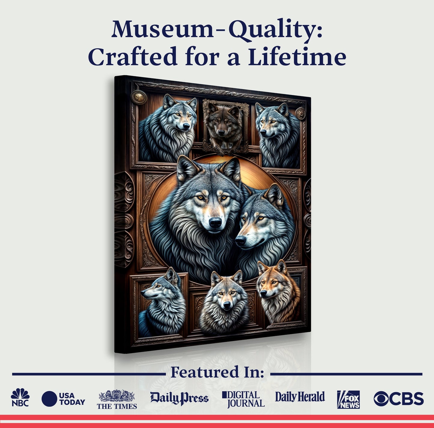 3D Wolf Collage Wall Decor