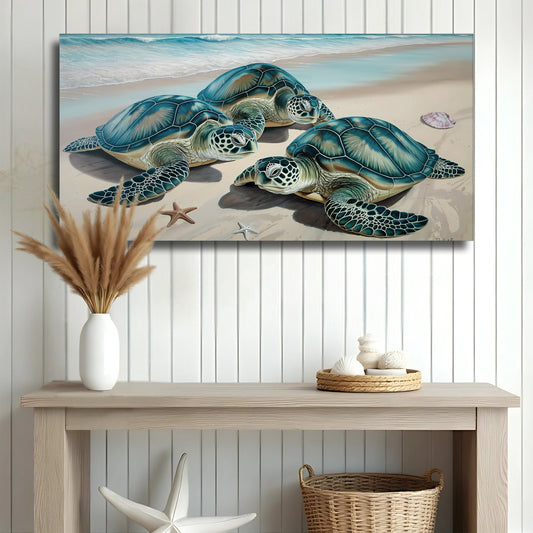 Panoramic coastal sunset canvas wall art