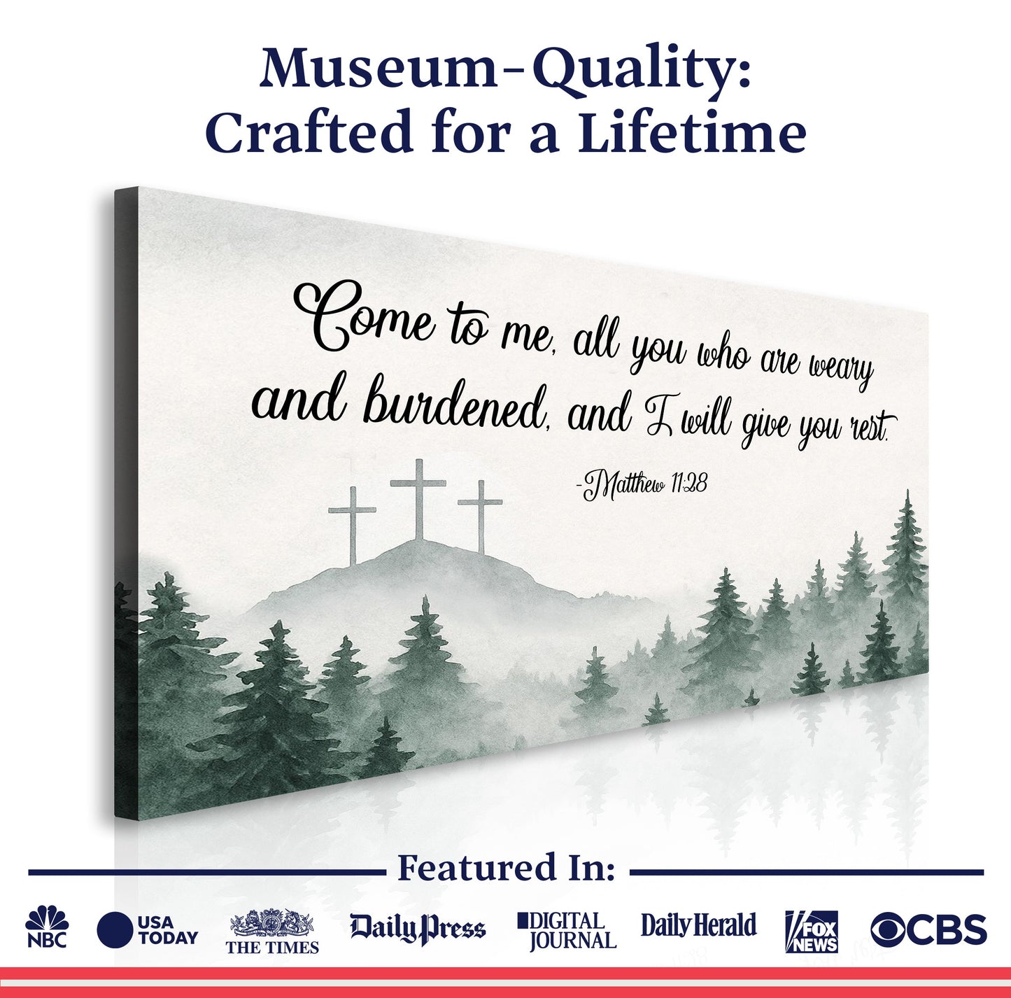 Come To Me Matthew 11:28 Faith Canvas Sign