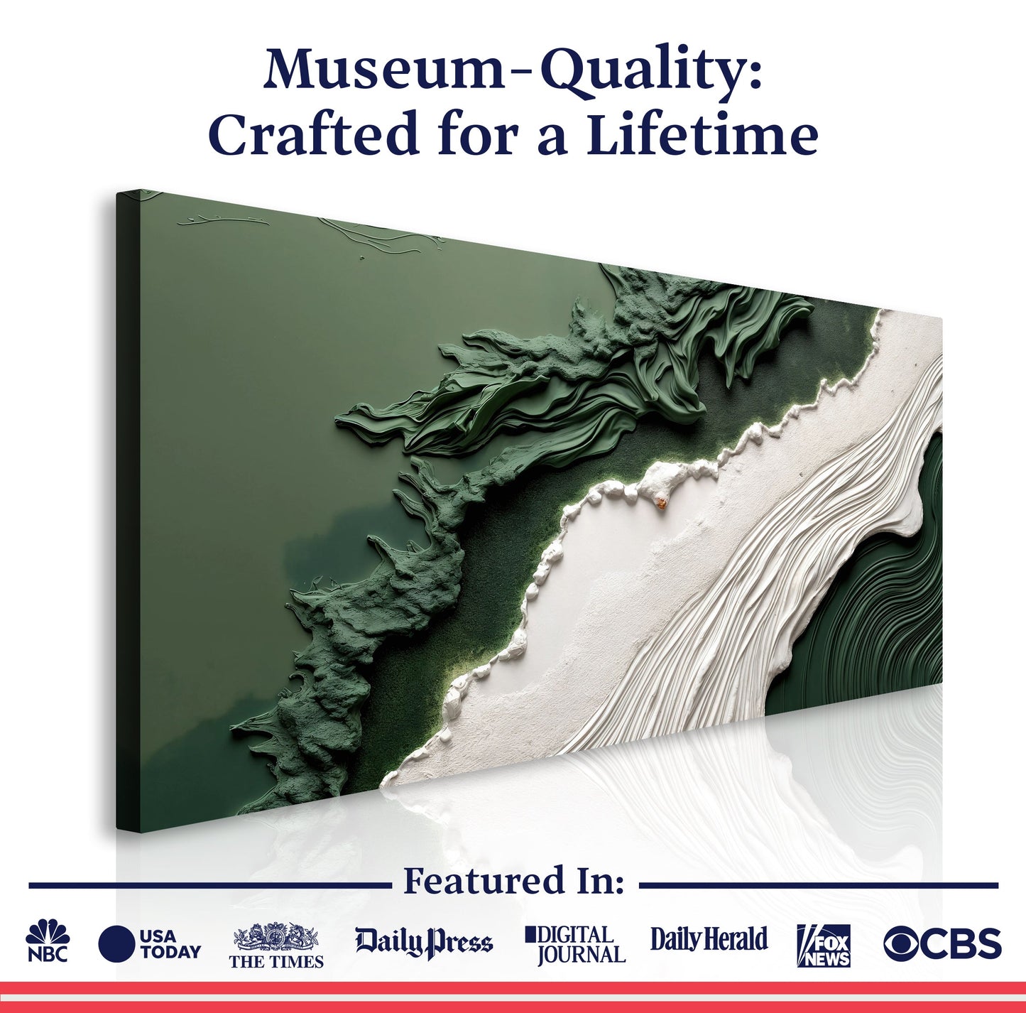 Green Rivers Abstract Canvas Wall Art VI