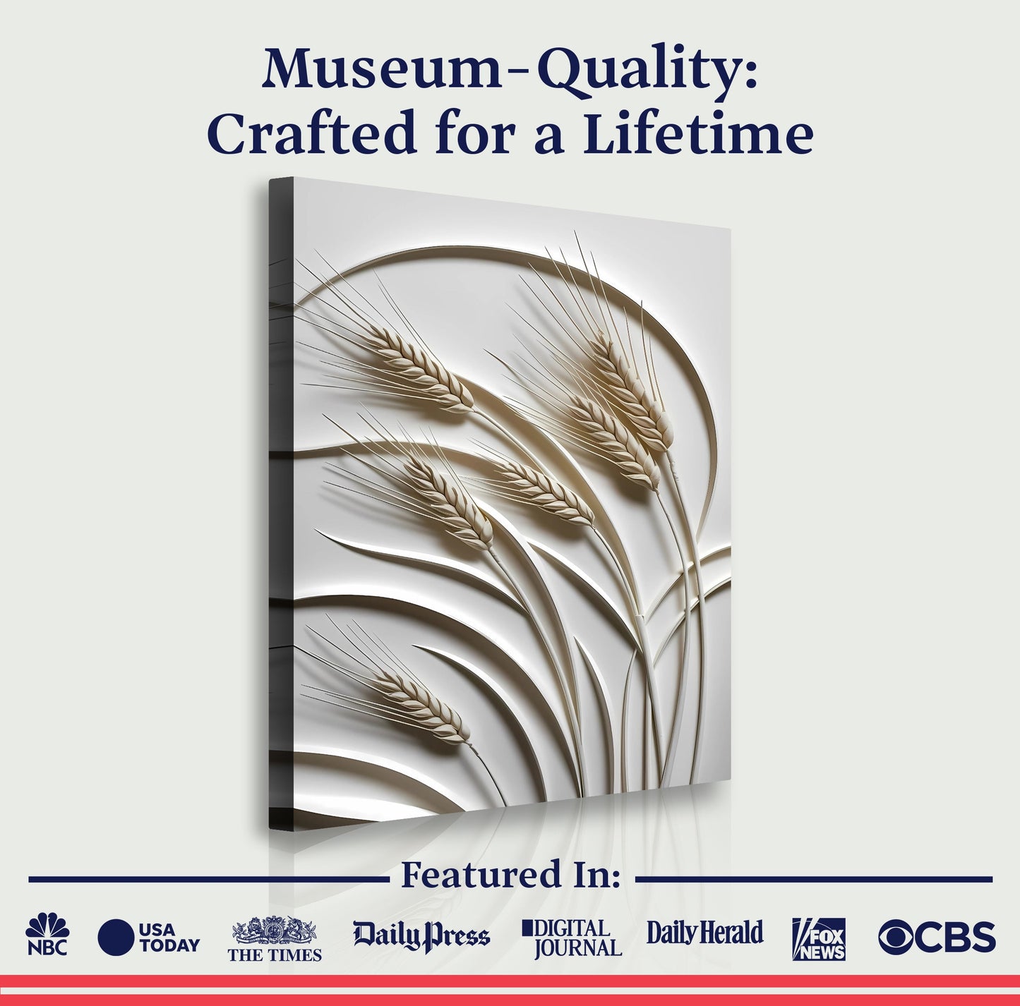 3D Minimalist Wheat Canvas Wall Art