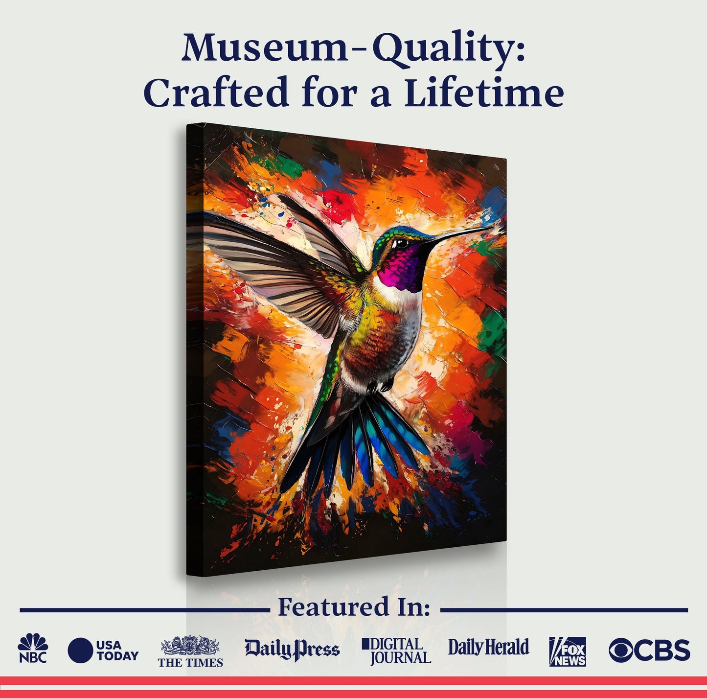 Hummingbird Abstract Canvas Wall Art