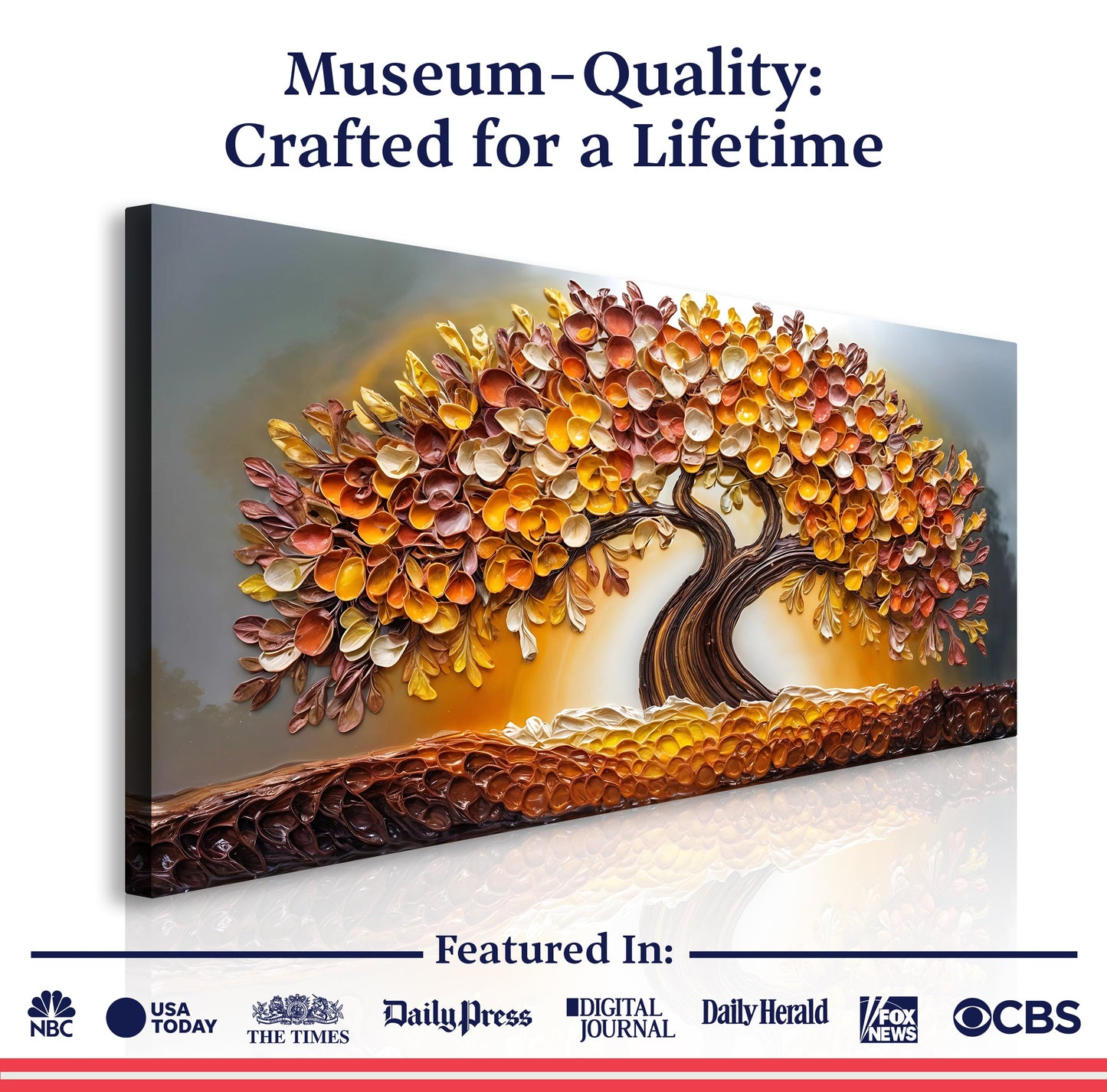 Golden Autumn Canvas Wall Art - Fall Landscape Print