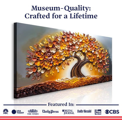 Golden Autumn Canvas Wall Art - Fall Landscape Print