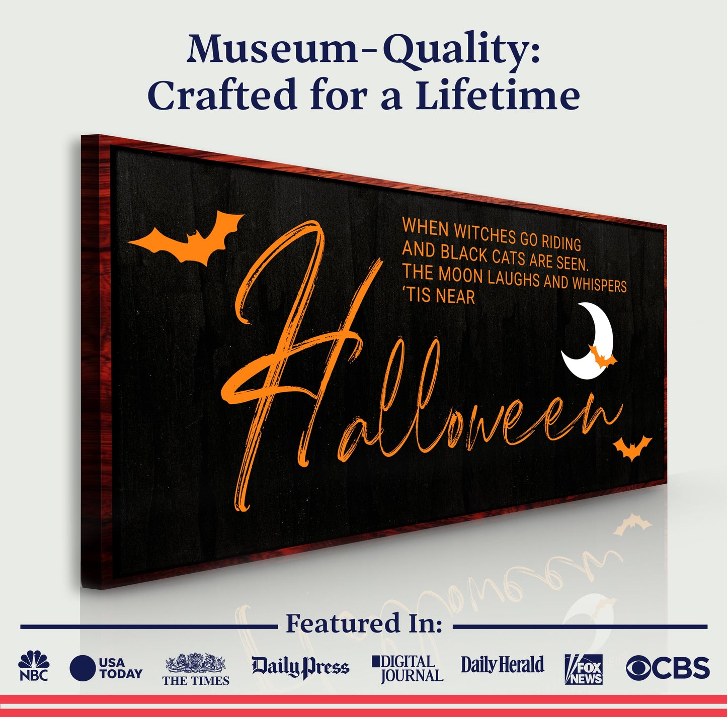 When Witches Go Riding Halloween Canvas Wall Sign