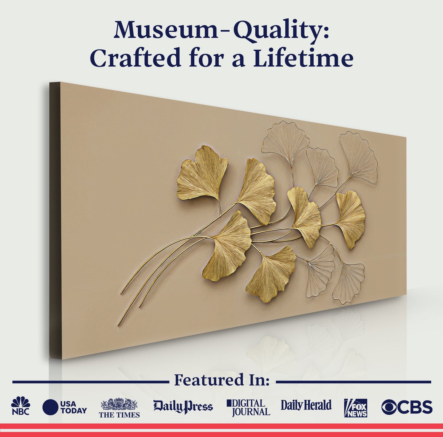 Golden Botanical Canvas Wall Art - Floral Nature Print