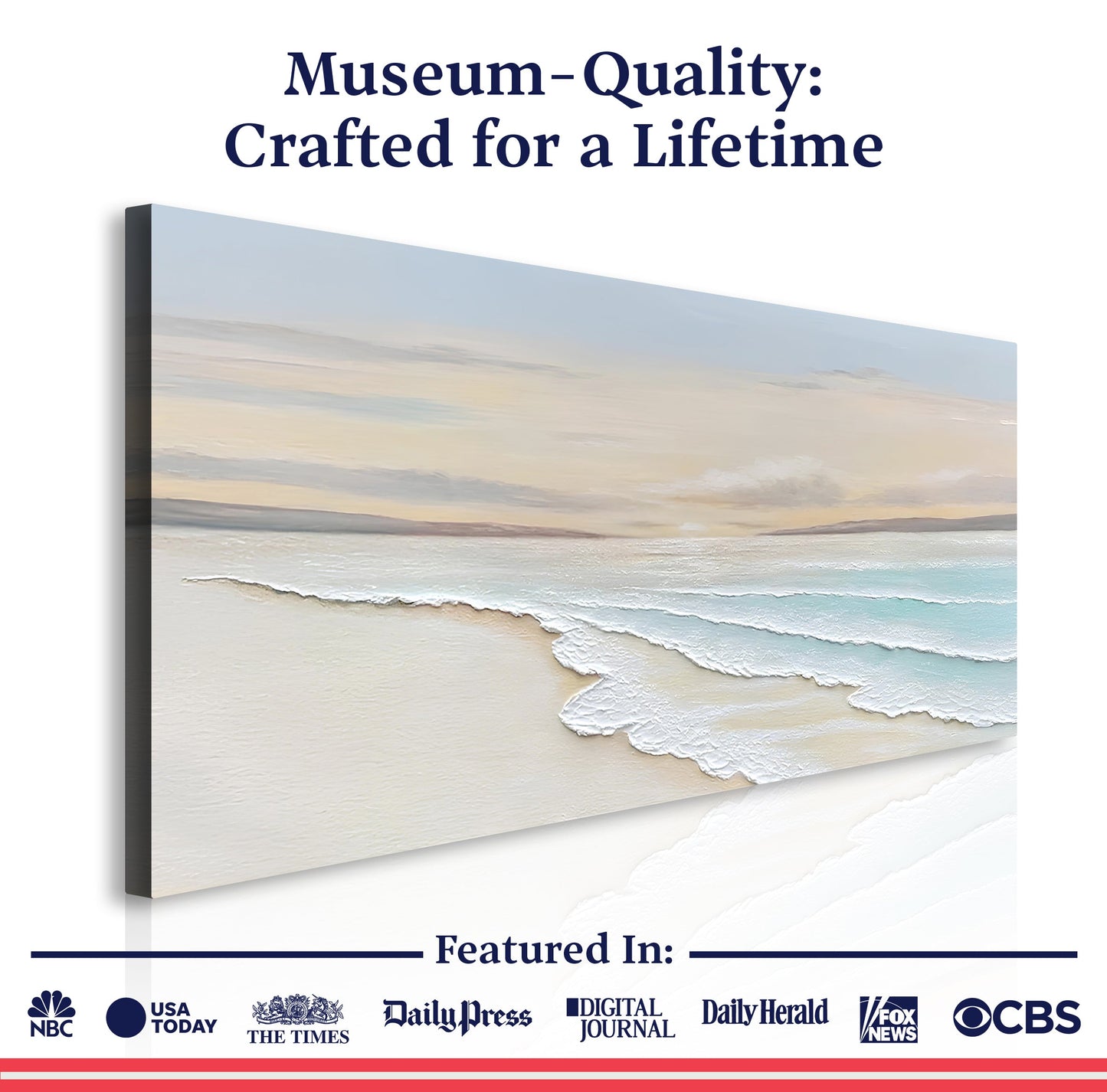 Serene Ocean Wave Coastal Canvas Wall Art