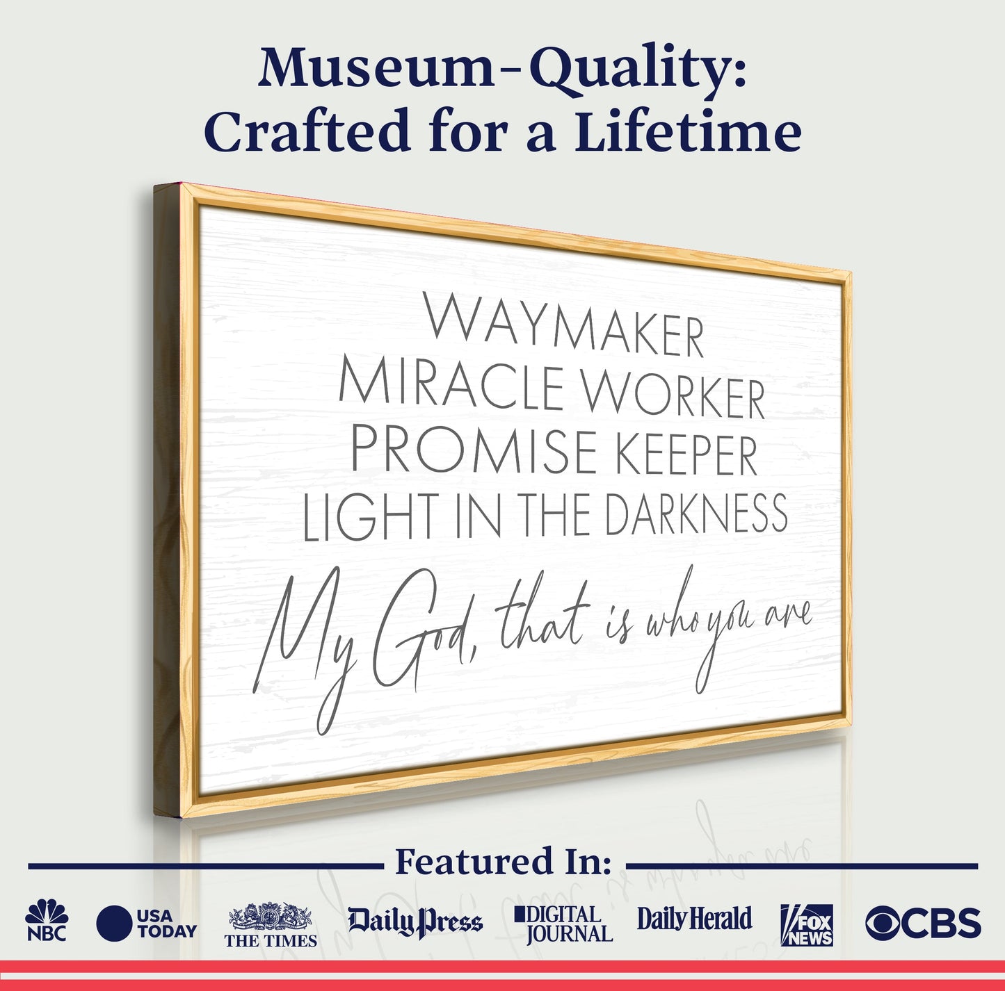 Way Maker Miracle Worker Faith Sign Canvas Wall Art
