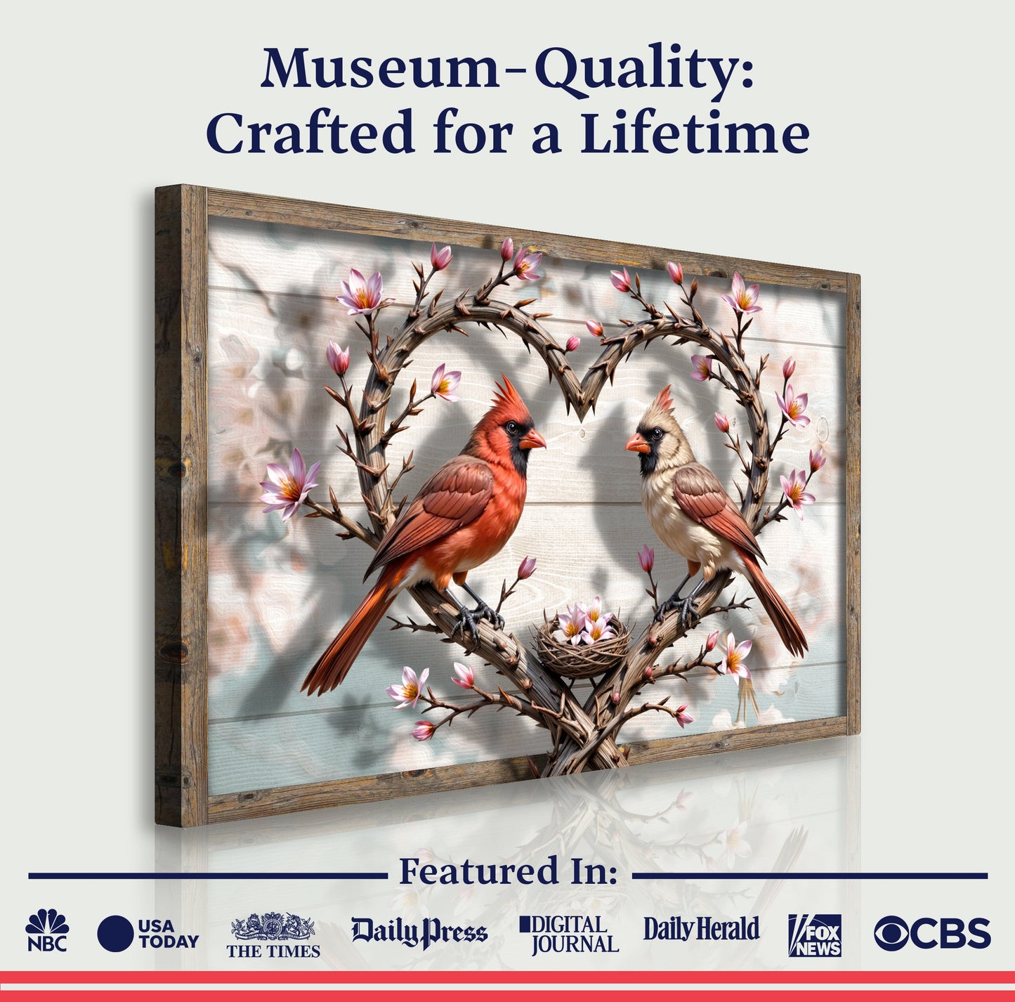 3D Cardinals Canvas Wall Art V