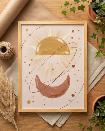 Golden Arc Celestial Boho Wall Art