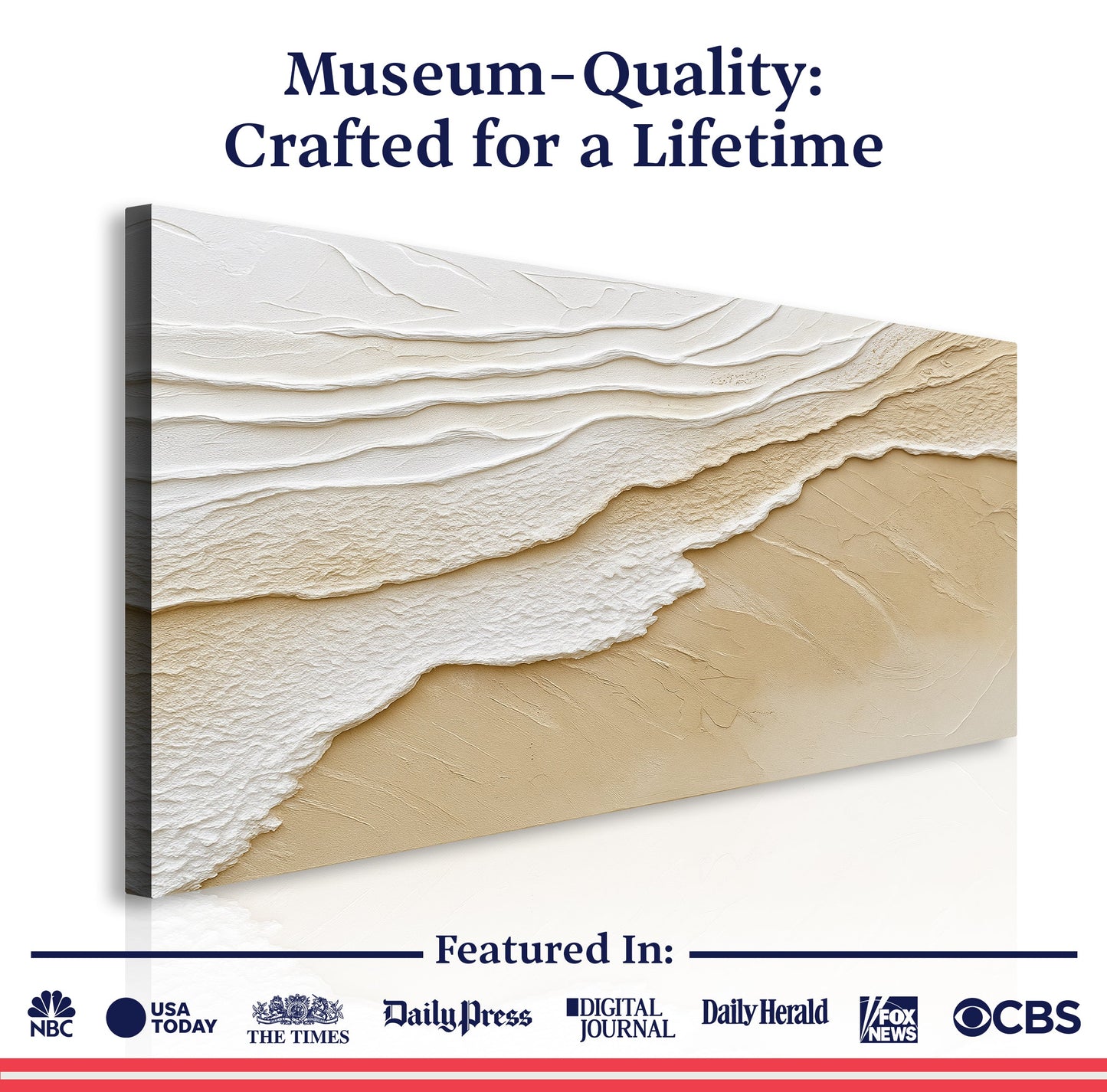 Neutral Ocean Waves Canvas Wall Art