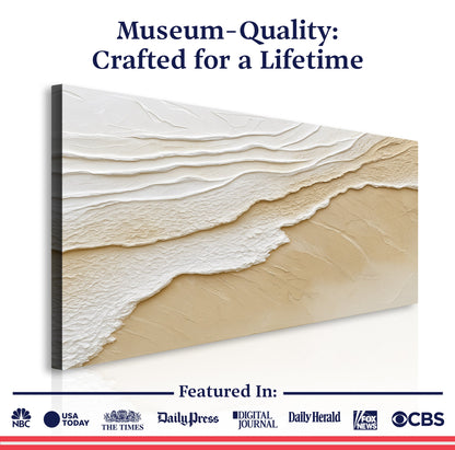 Neutral Ocean Waves Canvas Wall Art