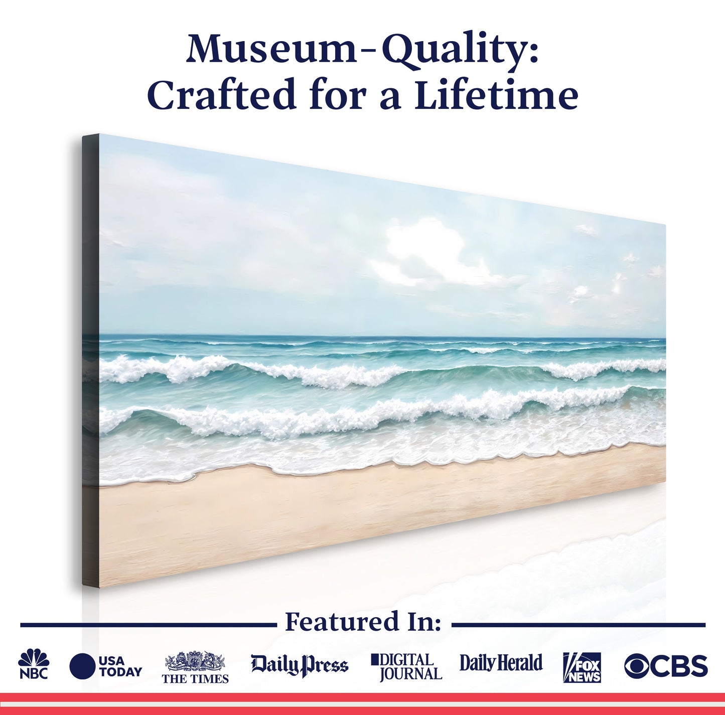 Serene Ocean Wave Coastal Canvas Wall Decor