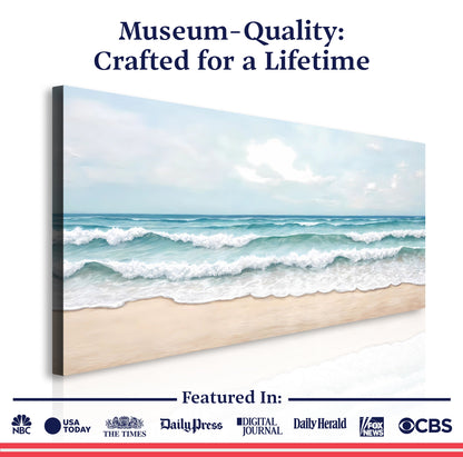 Serene Ocean Wave Coastal Canvas Wall Decor