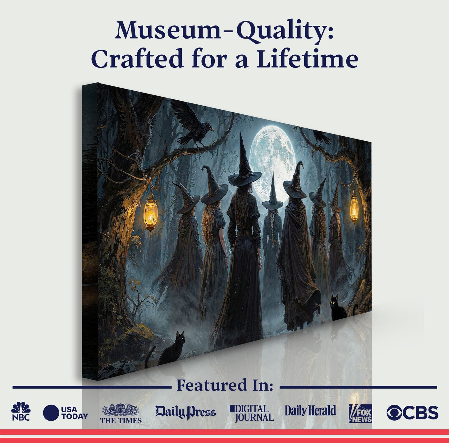 Coven of Witches Halloween Canvas Wall Art