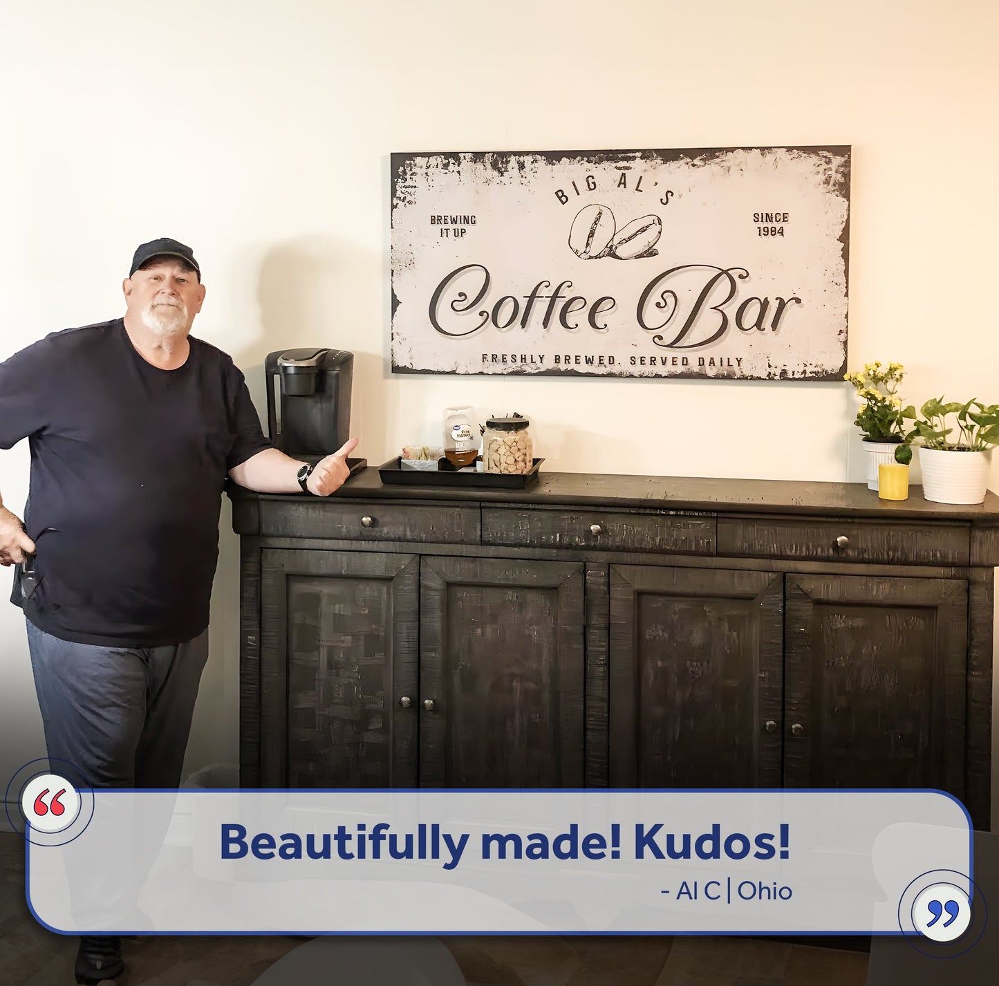 Coffee Bar Personalized Canvas Sign IV