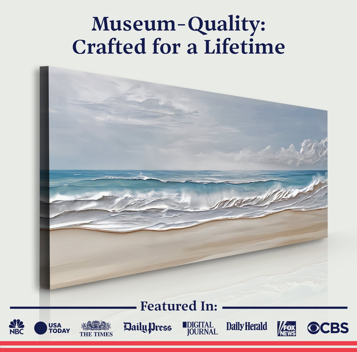 Serene Ocean Wave Wall Art on Canvas