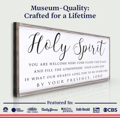 Holy Spirit You Are Welcome Here Faith Canvas Wall Art