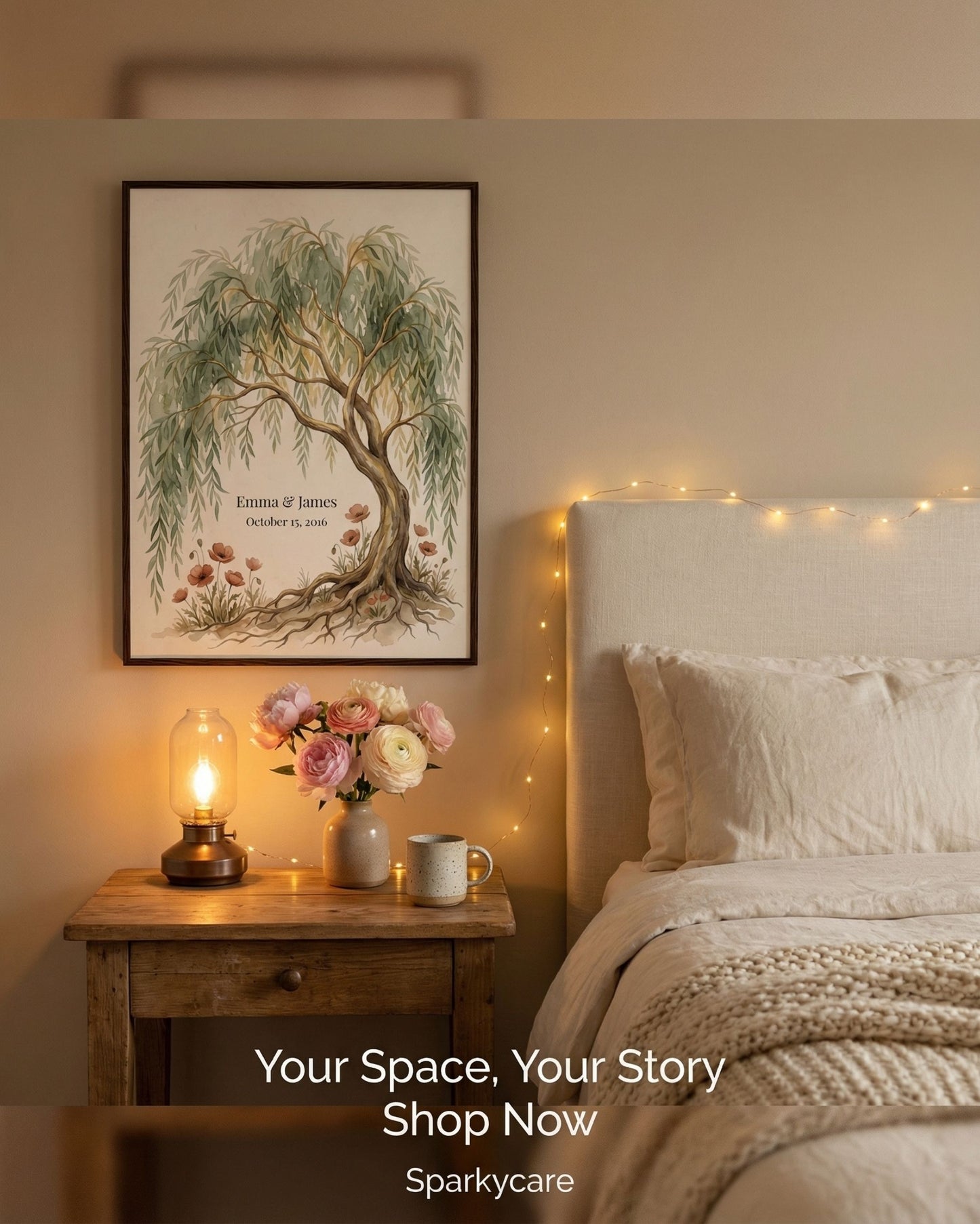 Personalized Willow Tree 9th Anniversary Wall Art