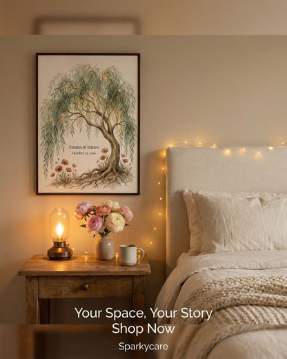 Personalized Willow Tree 9th Anniversary Wall Art