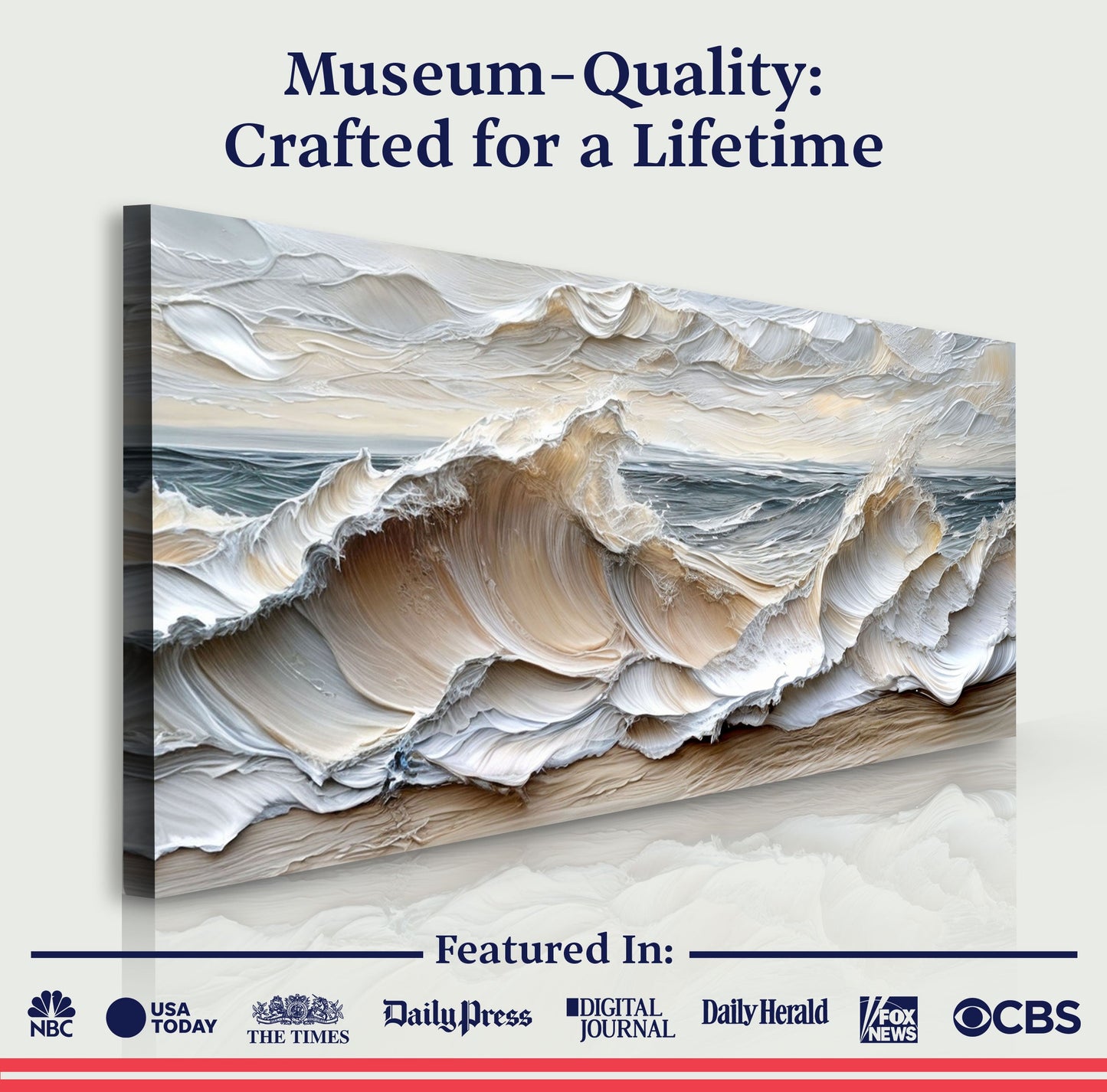 Ocean Waves Coastal Canvas Wall Art