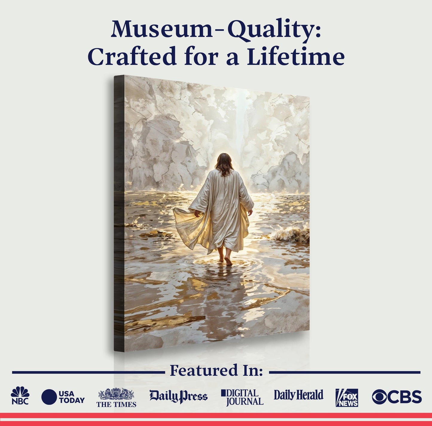 Jesus Walking on Water Faith Canvas Wall Art