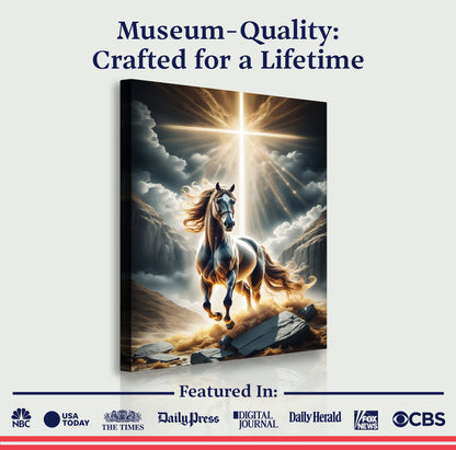 3D Horse Faith Canvas Wall Art II