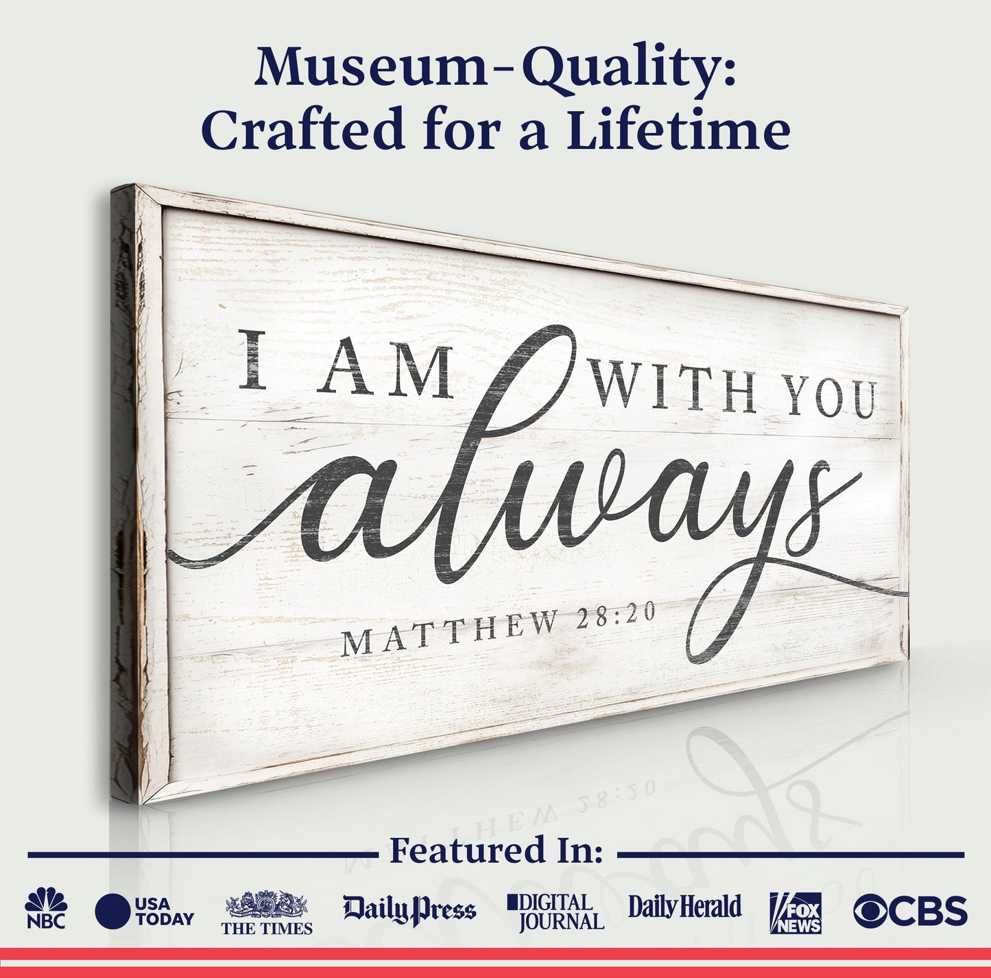 Matthew 28:20 I Am With You Always Faith Canvas Wall Art