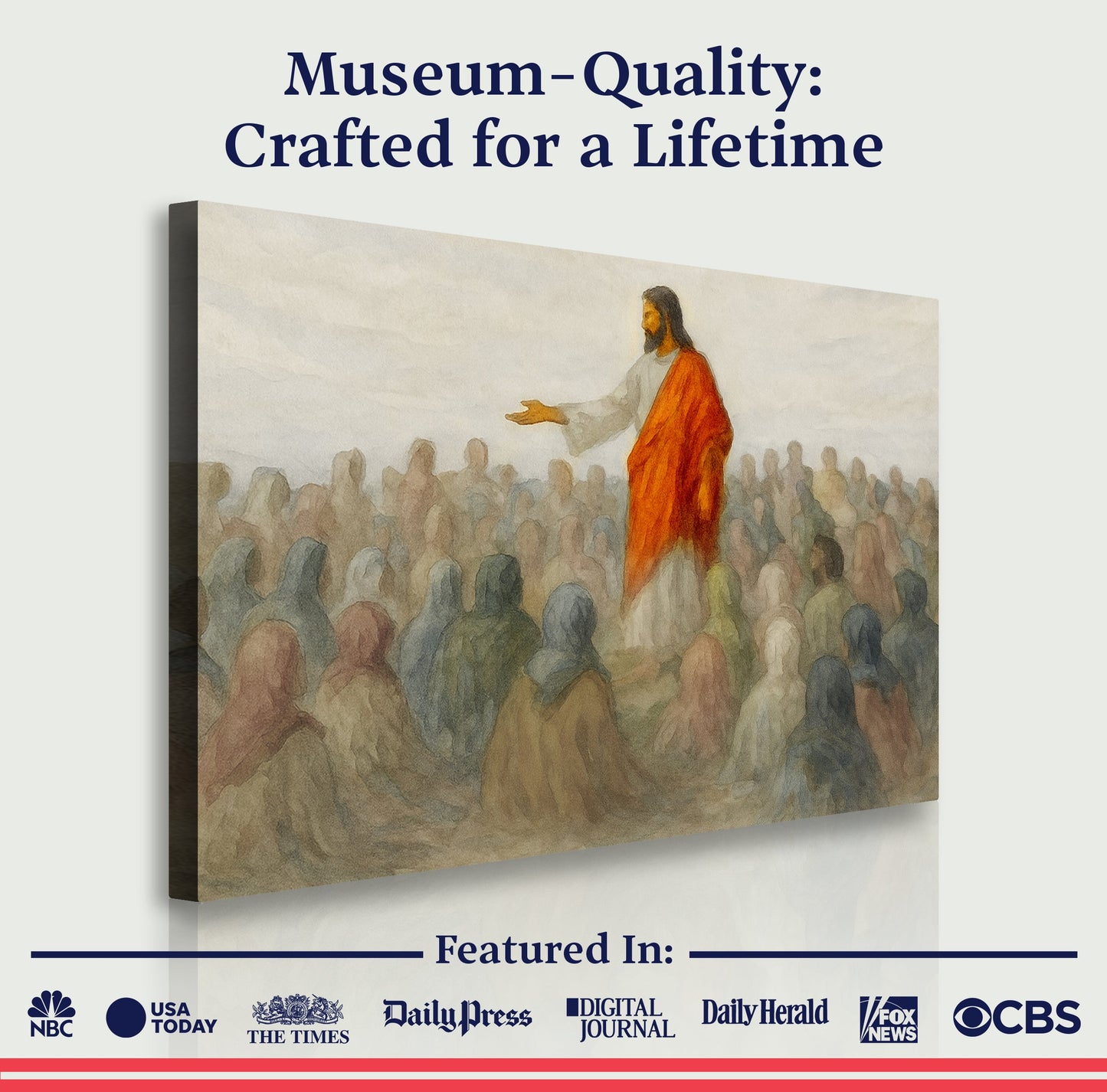 Jesus Preaching to Multitude Faith Canvas Art