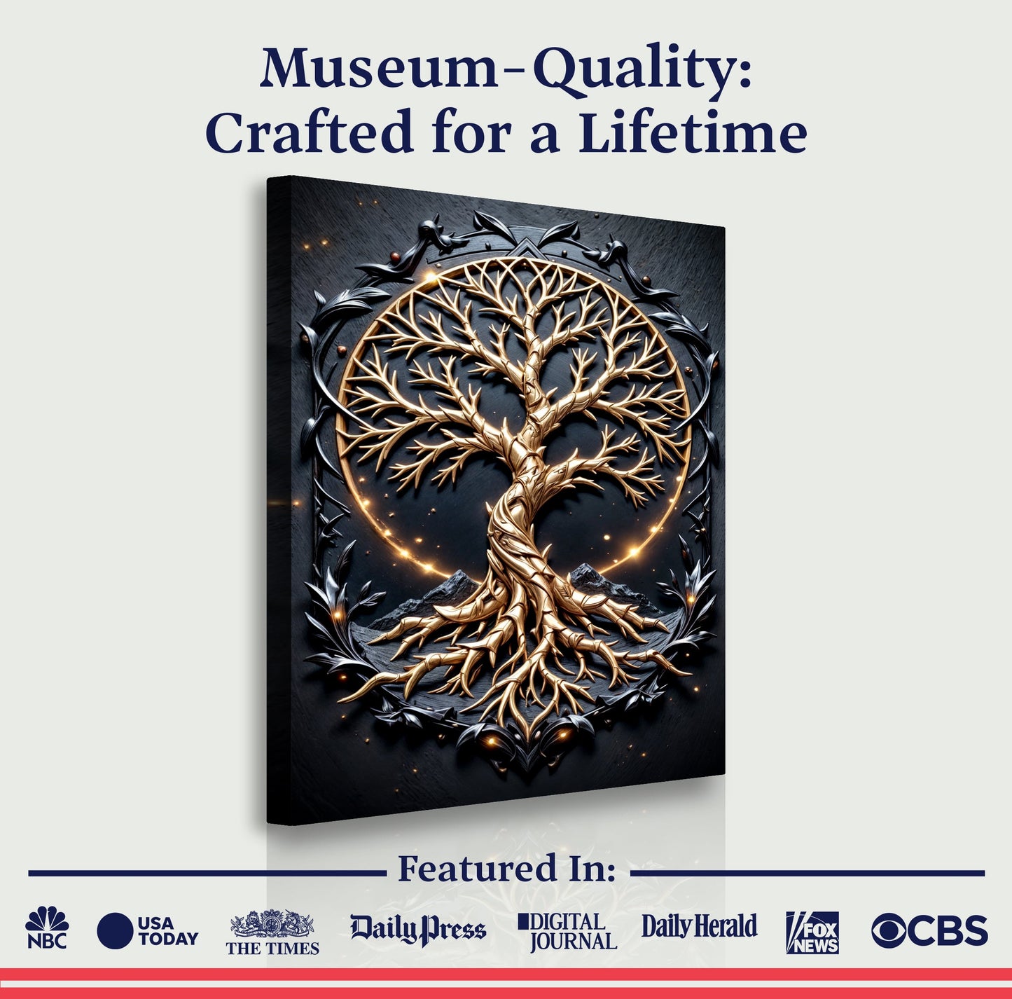 3D Celtic Tree of Life Canvas Wall Art II