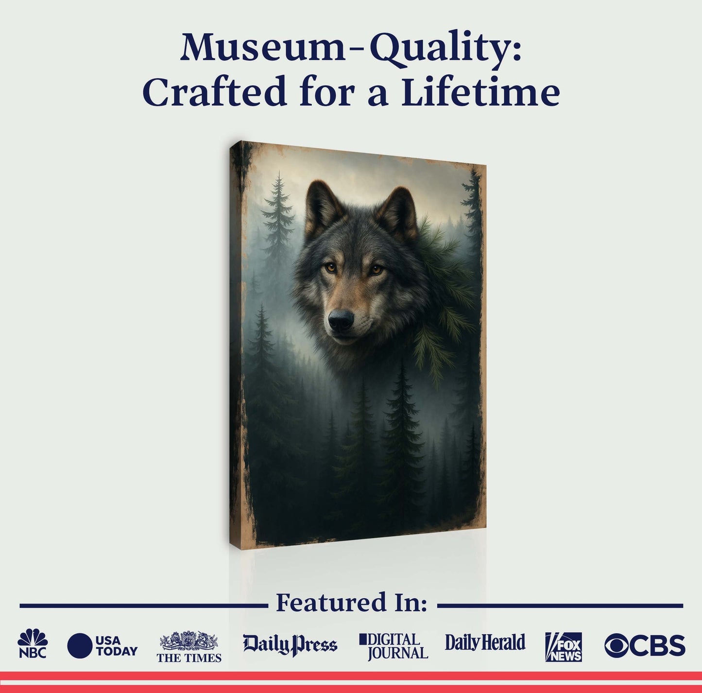 Wolf Double Exposure Canvas Wall Art V