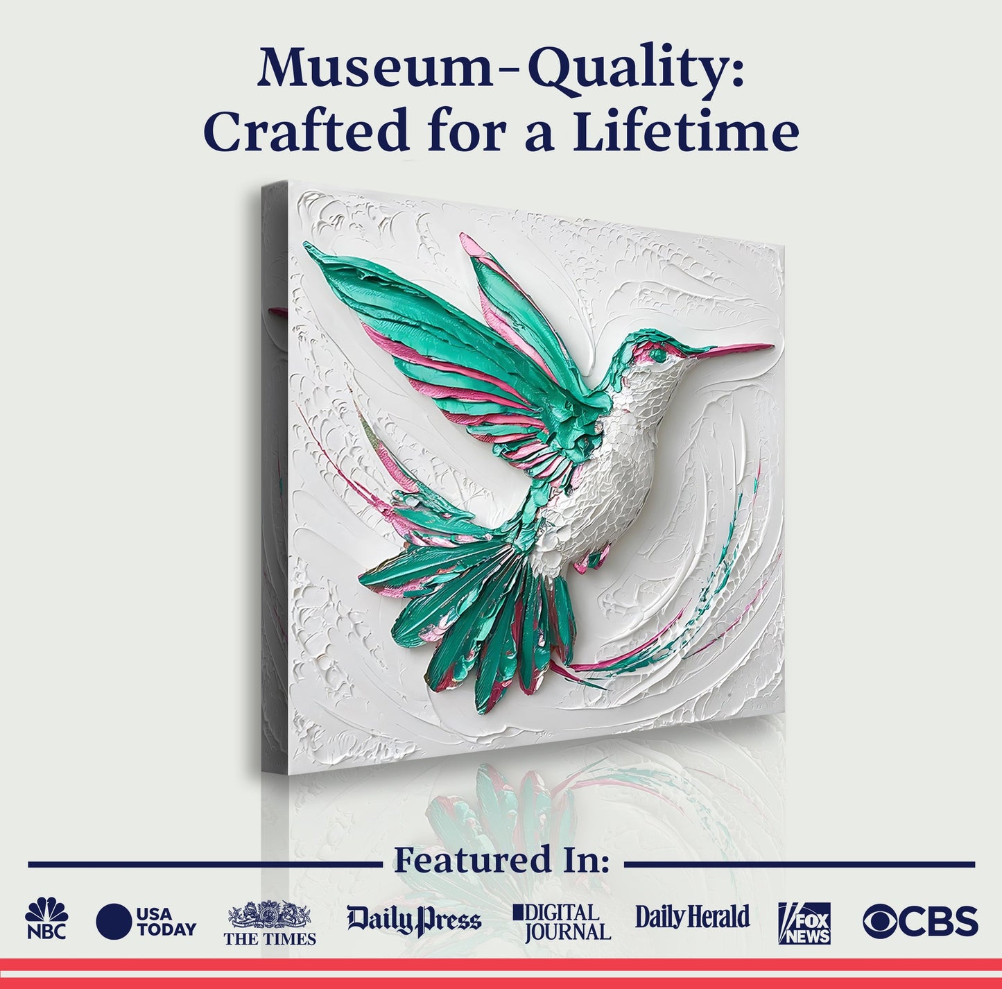 3D Hummingbird Canvas Wall Art