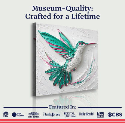 3D Hummingbird Canvas Wall Art