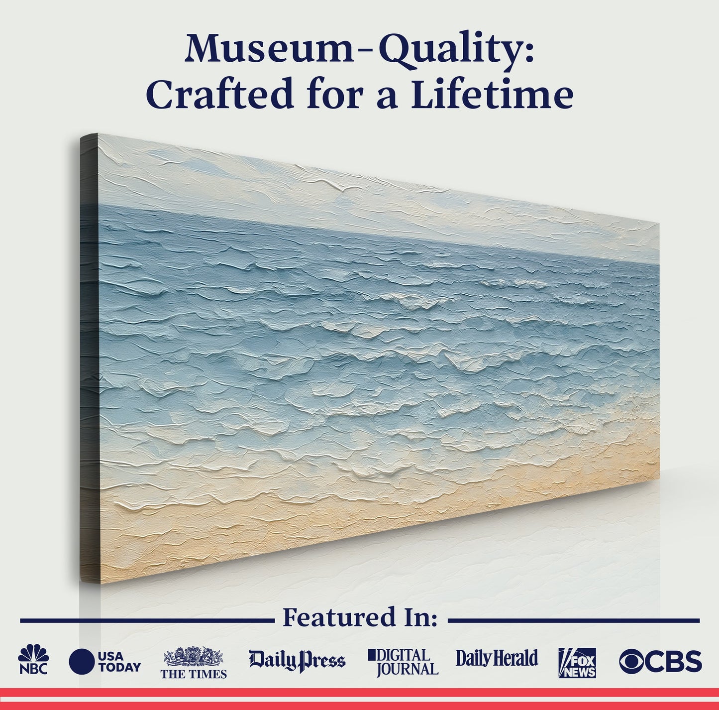 Serene Ocean Wave Coastal Canvas Wall Art