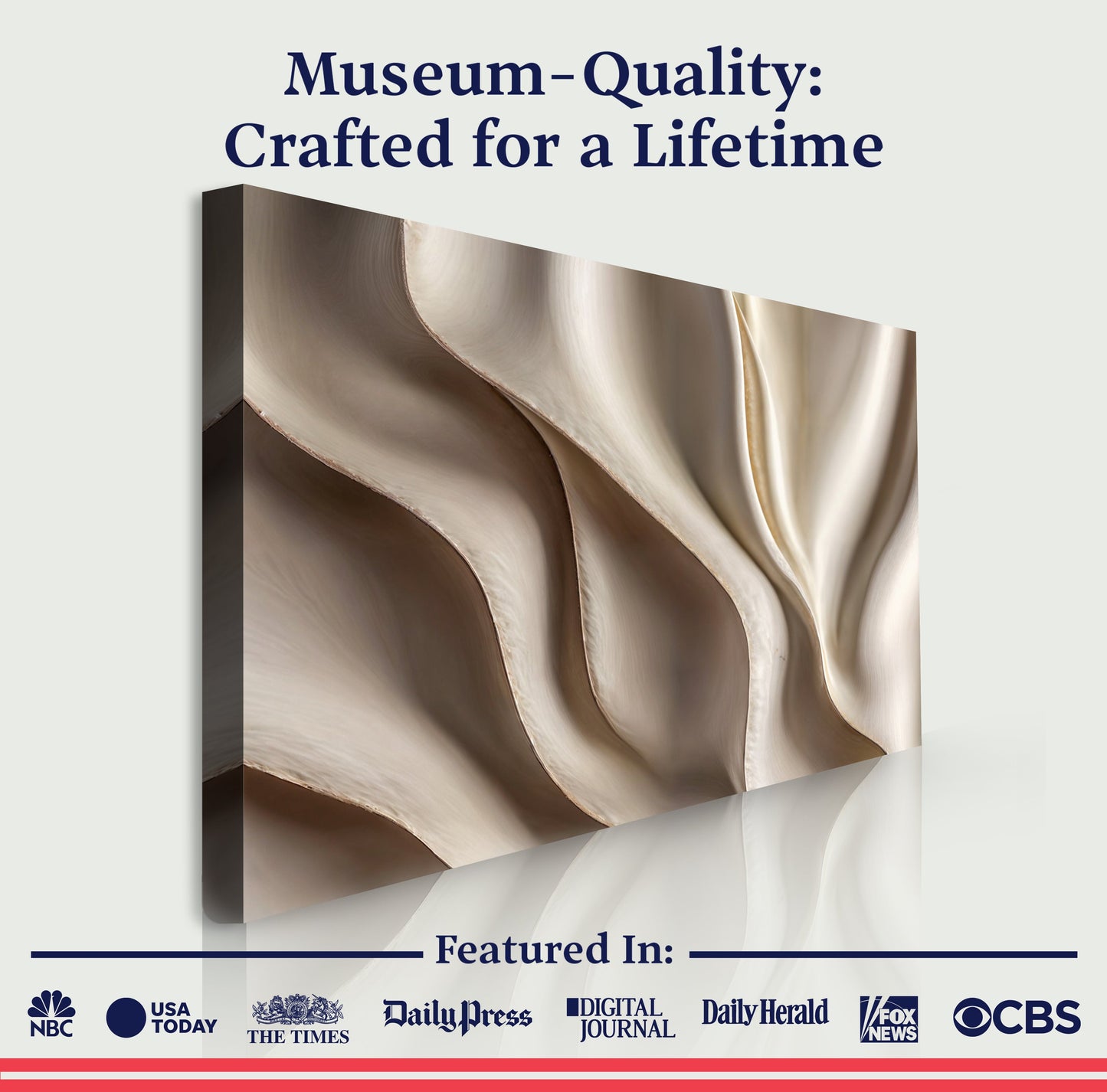 3D Abstract Waves Canvas Wall Art