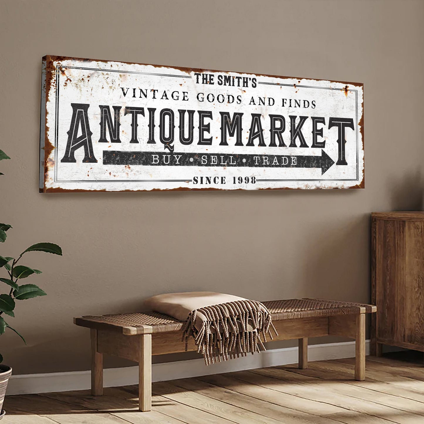 Vintage Antique Market Canvas Wall Art