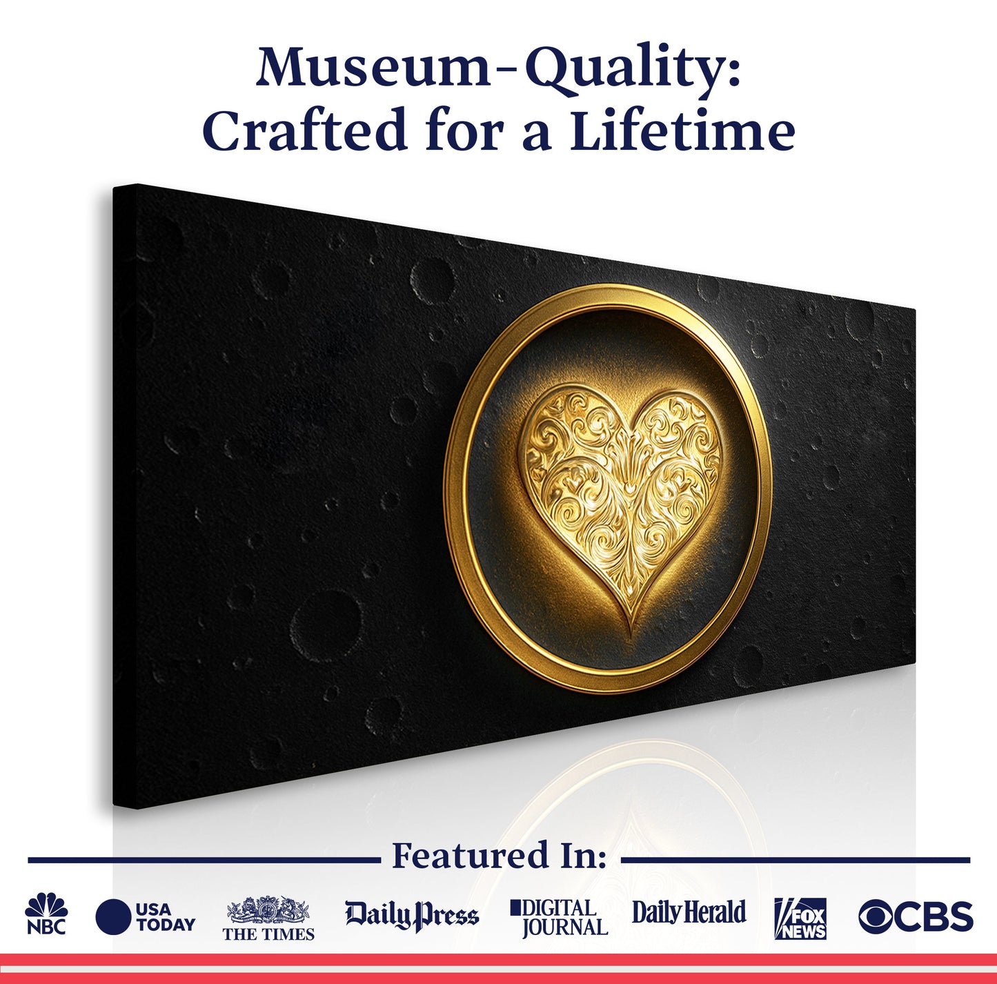 Heart Eclipse Abstract Canvas Wall Art