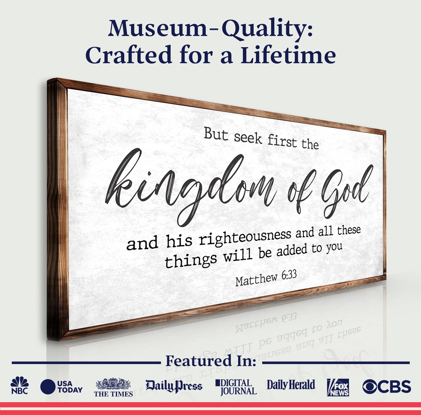 Matthew 6:33 Seek First the Kingdom of God Canvas Art