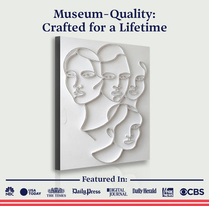 3D Minimalist Faces Canvas Wall Art