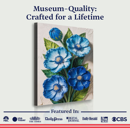 Blue Blossom Bouquet Floral Canvas Wall Art