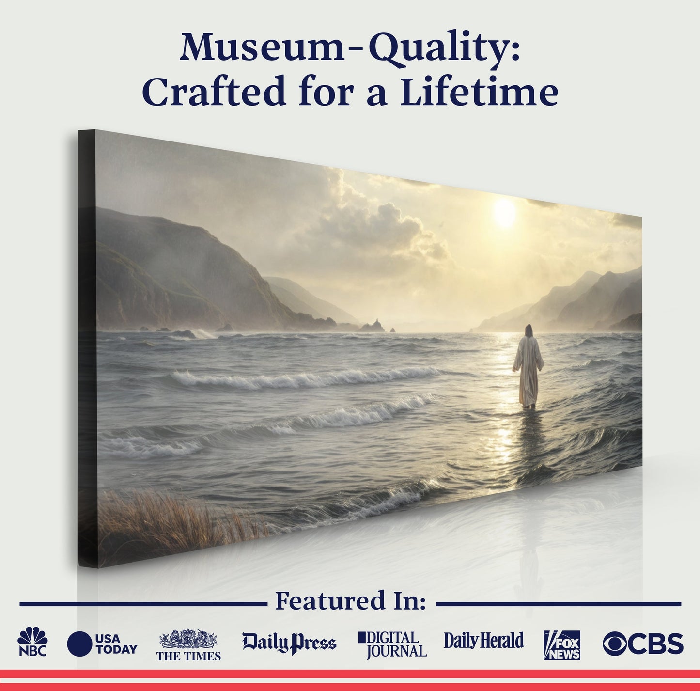 Walking on Water Faith Canvas Wall Art IV